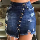 Jeans D1632 2021 Summer New Arrival Jeans Skirt Women Denim High Waist Button Short Skirts For Woman