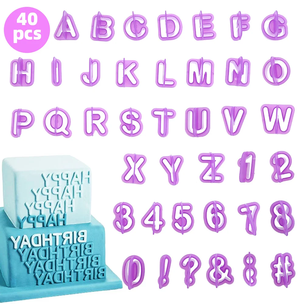 Número de letra de alfabeto 26 Cortadores De Galleta Molde Hornear Pastel de Fondant Moldes E4T7 