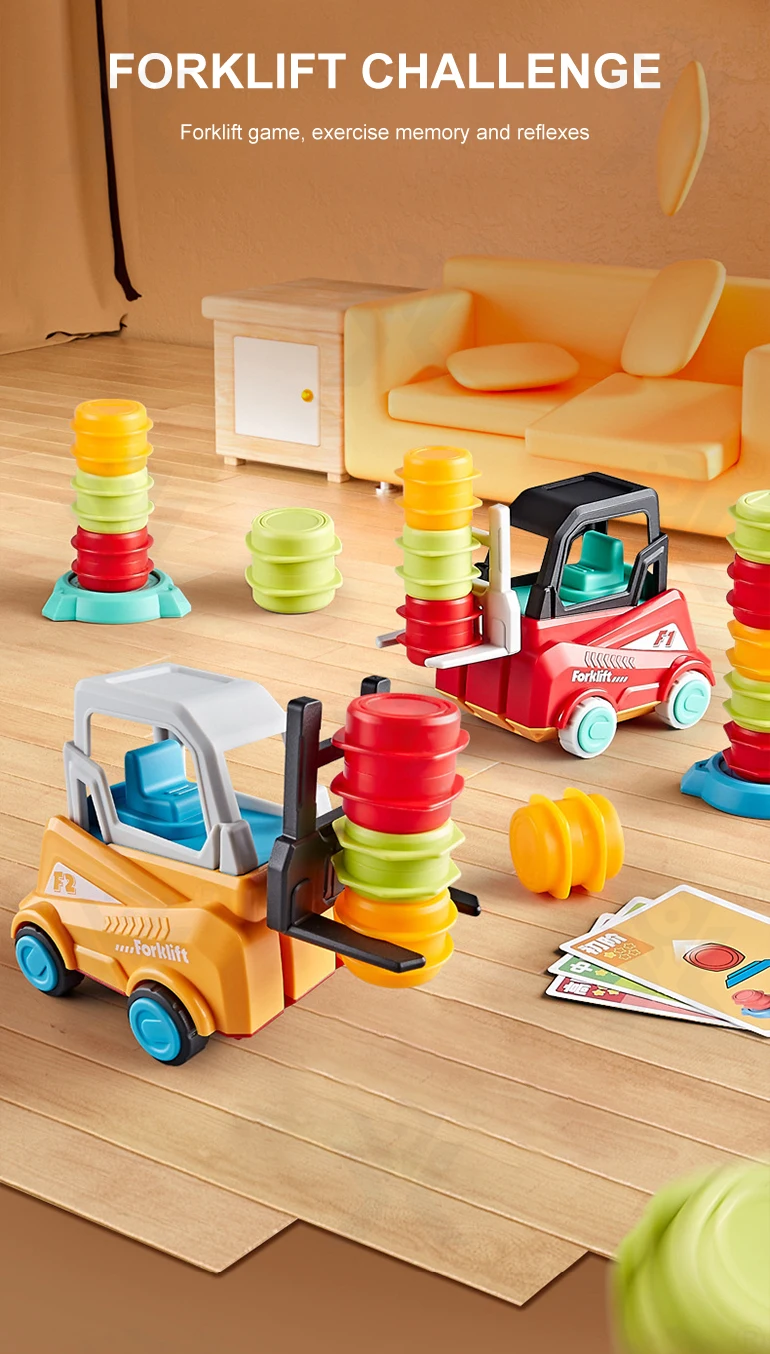 Chengji kids cognitive educational toy forklift challenge children montessori balancing stacking toys
