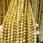 Beads Wholesale And Retail Natural Gemstone Yellow Jade Smooth Round Beads 4mm 6mm 8mm 10mm 12mm