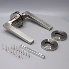 Lock Handle Door Lock New Zinc Alloy Silver Color Bathroom Door Handle Lock