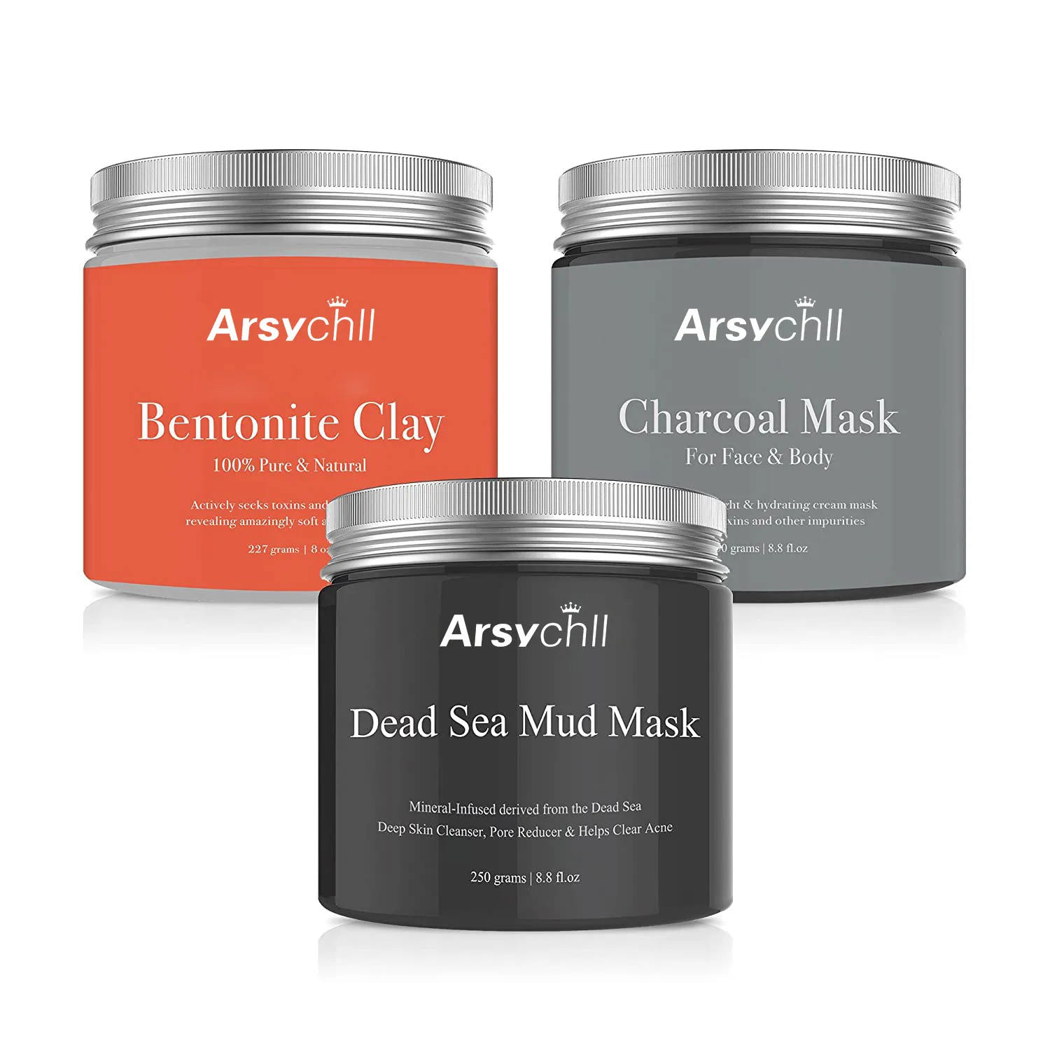 Private Label Dead Sea Mud and Activated Charcoal Mask Bentonite Clay Mask Set Indian Customized Crystal Female Face Skin Care
