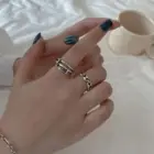 Gold Plated Rings Hip Hops European Vintage 18K Gold Plated Hollow Pig Nose Opening Finger Rings For Female