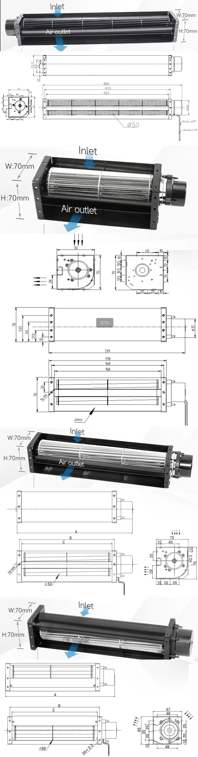 Air Curtain, 50mm, Tangential, 12V, 24V - detail 22