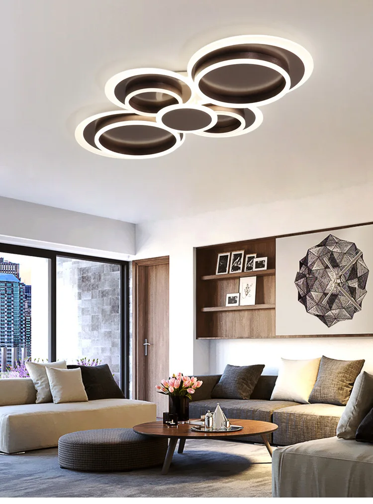 Modern Decoration Warm White Iron Acrylic Home Bedroom Living Room Simple Led Ceiling Light