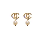 Pearl Earrings Earring Fresh Water Pearl Cc Earrings Dainty Charms Cc Stud Earring For Women Channel Earrings