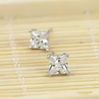 Sterling WOMEN MEN GENUINE 925 SOLID STERLING SILVER CUBIC ZIRCONIA ROUND STUD EARRINGS
