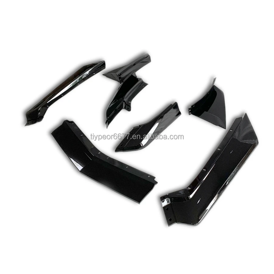 product tiypeor glossy black car front bumper lip spoiler diffuser for chevrolet corvette c8 2020 2024 7pcs-11