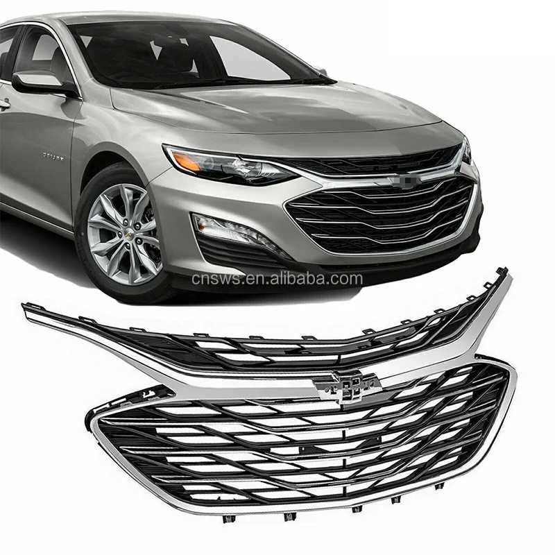 produkt pasuje do chevroleta malibu 2019 2020 przedni zderzak górny dolny grill grill chrom 3szt przedni zestaw nadwozia-35