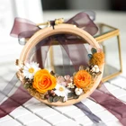 Wreath Floral Christmas Decoration Wreath Handmade Embroidery Dry Flowers Bamboo Craft Floral Hoop Wreath