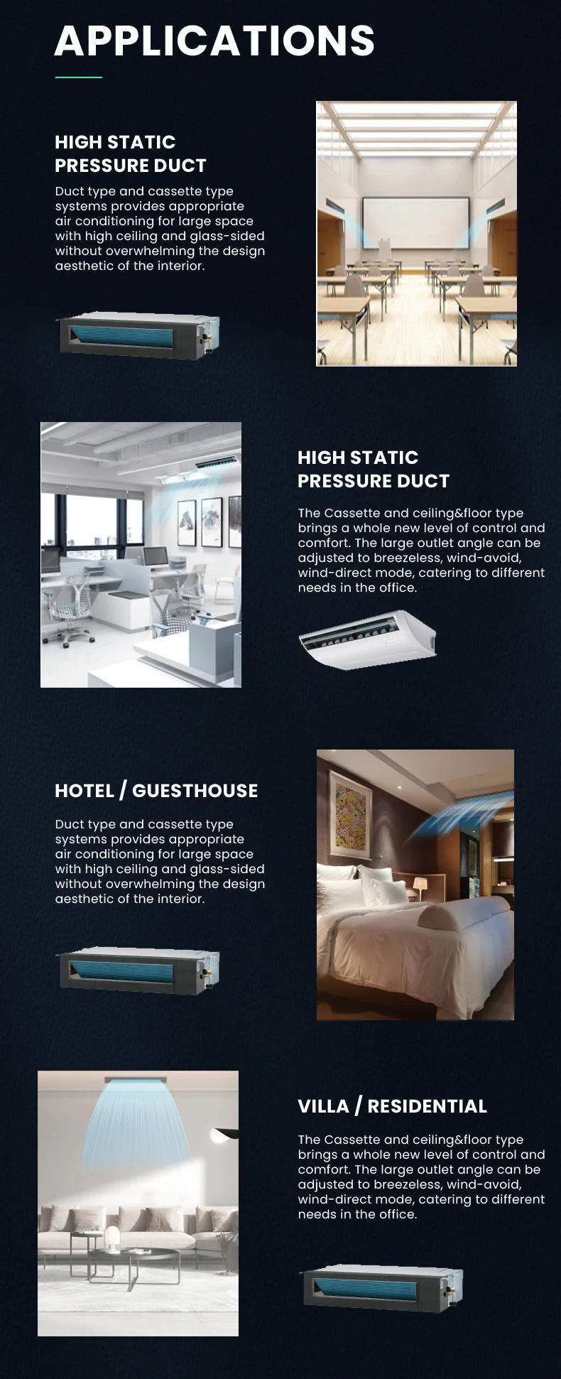Split Air Conditioner, Ceiling, 18000-60000, DC - detail 12
