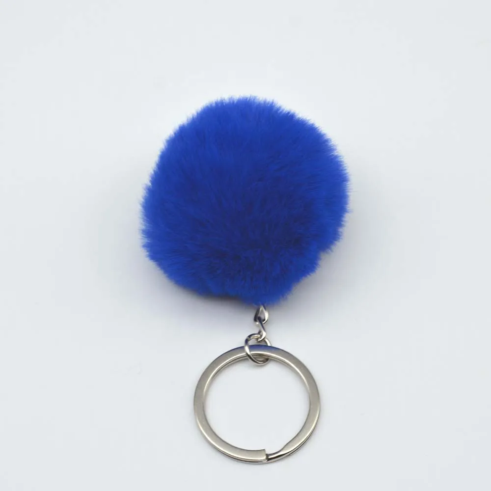 5cm Diy Silver Cute Puffy Plush Fluffy Fur Balls Pompom Pom Keychain Buy Fur Pompoms Keychains