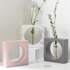 Glass Plant Creative Glass Tube Flowerpot Cement Plant Incubator Concrete Vase Decoration