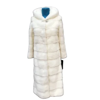 Hot sale women warm dyed real mink fur long winter long coat