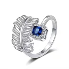 Ring Designer Ring Asymmetric Feather Set With Diamond Sapphire Women's Adjustable Ring Fashion Jewelry Ring