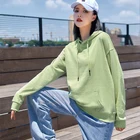 100% Plain Custom Oversized Fashion 100% Cotton 320gsm French Terry Women Pullover Hoodies Sweatshirts