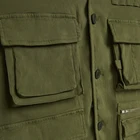 Mens Vest Khaki Green Cotton Canvas Utility Men Vest V-neck With Pockets