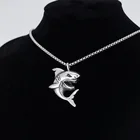 Pendant 2021 Hip Hop Retro Men's Stainless Steel Necklace Shark Pendant Snake Chain High Quality Wholesale