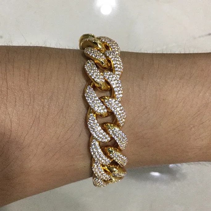 Hip Hop Men 18k Gold Bracelets For Men 