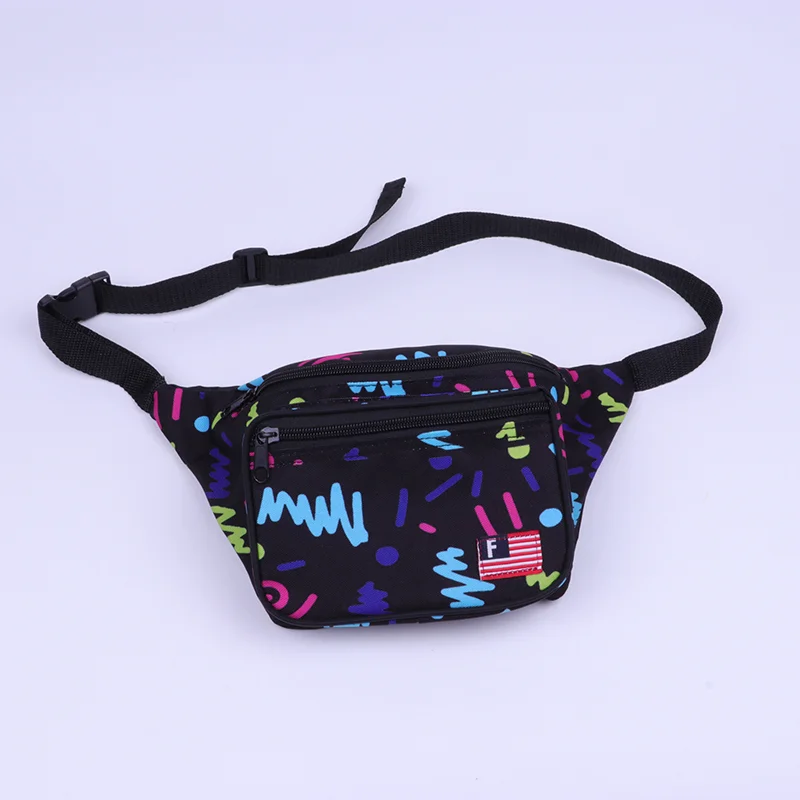 Custom Print Nylon Fanny Pack Sports waist bag for Men and Women