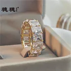 Engagement Rings 925 Silver Ring Rings Engagement Rings Zircon Baguette Bling 925 Silver Plated Ring Women