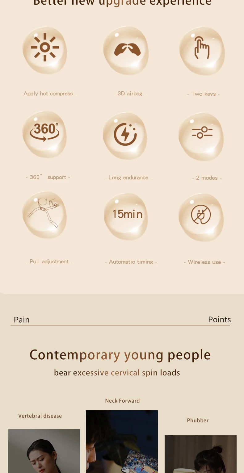 2024 New Design Hot Compress Neck & Shoulder Massage Equipment 5D Rotation Kneading Cervical Massage Pillow Deep Tissue Relax