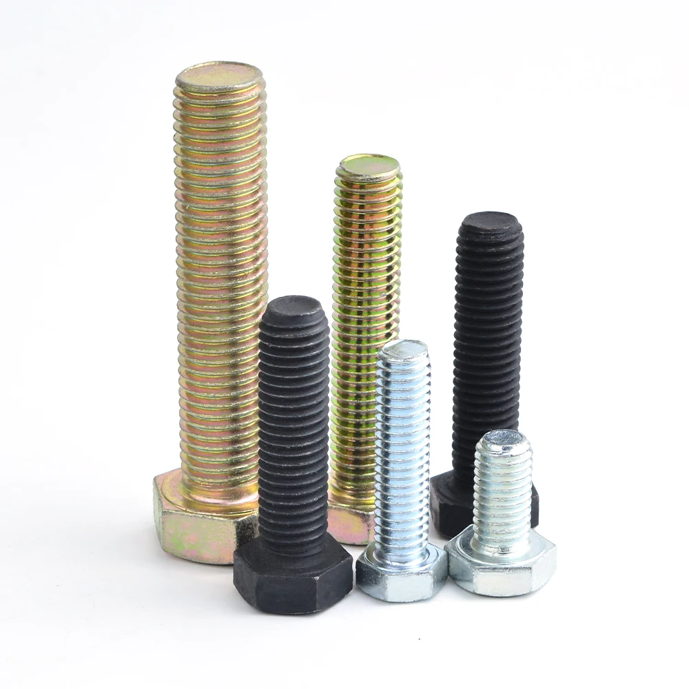 Din Metric Carbon Steel Half Thread Galvanized Hex Bolt Black Oxide