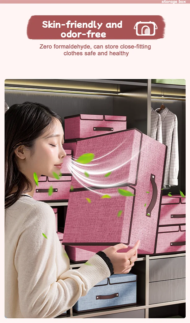 Cotton and Linen Clothes Storage Box,bed Finishing Basket,underwear Storage Box,household Underwear Box factory