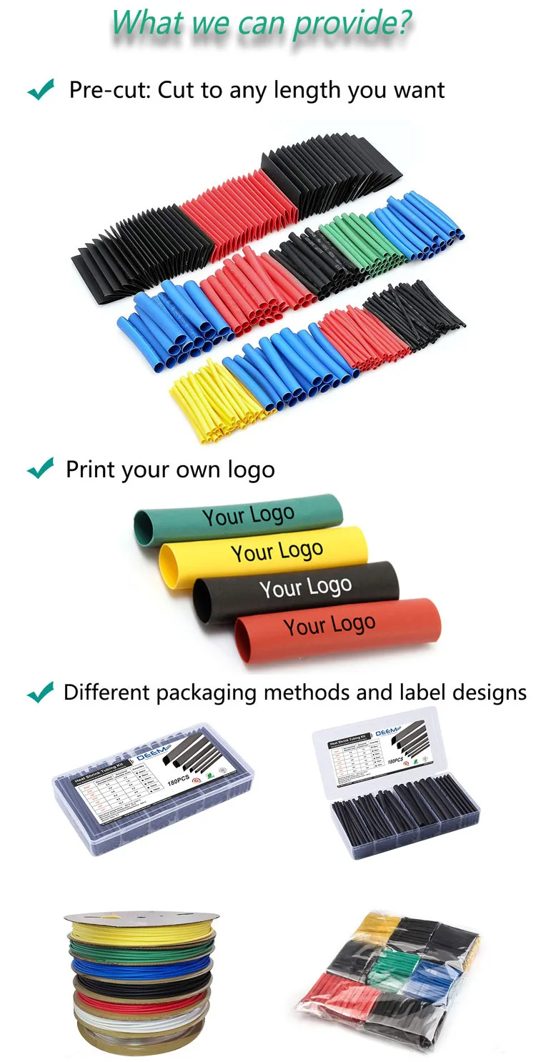 DEEM Custom logo printing double wall heat shrink tube joint for solder point protection