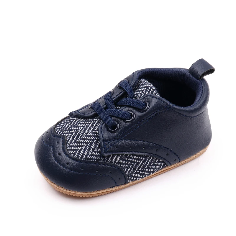 0-1 Year Old Baby Boys British Style Color Match Soft Soles Non-slip Casual Walking Shoes details