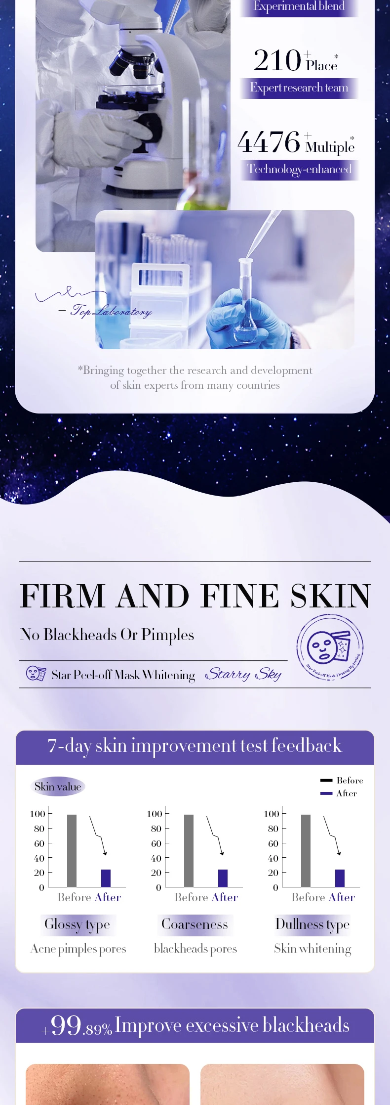 product 100g sadoer starry sky face and body mask for blackhead acne removal deep cleaning multi style adsorption peel off face mask-14