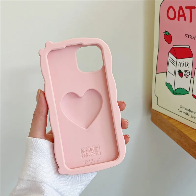 3D Lucky Love Wings Cream Shell Mobile Back Cover Silicone Cartoon Phone Case for Apple iPhone 15 14 13 12 pro max 11