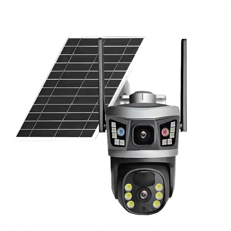 Hot SaleV380 6MPDual Lens Wireless Outdoor Wireless Solar Energy4g wifiSecurity CameraWiFiAutomatic Tracking Outdoor Security Camera