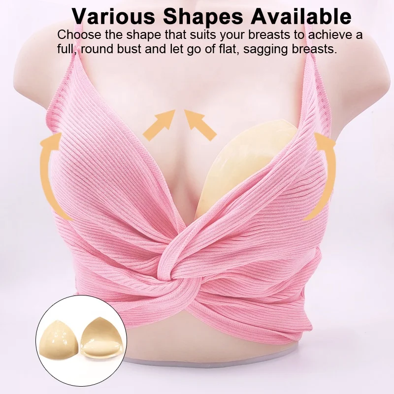 Triangle Soft Reusable Breast Cleavage Sticky Inserts Push Up Silicone Double Sided Adhesive Bra Pads