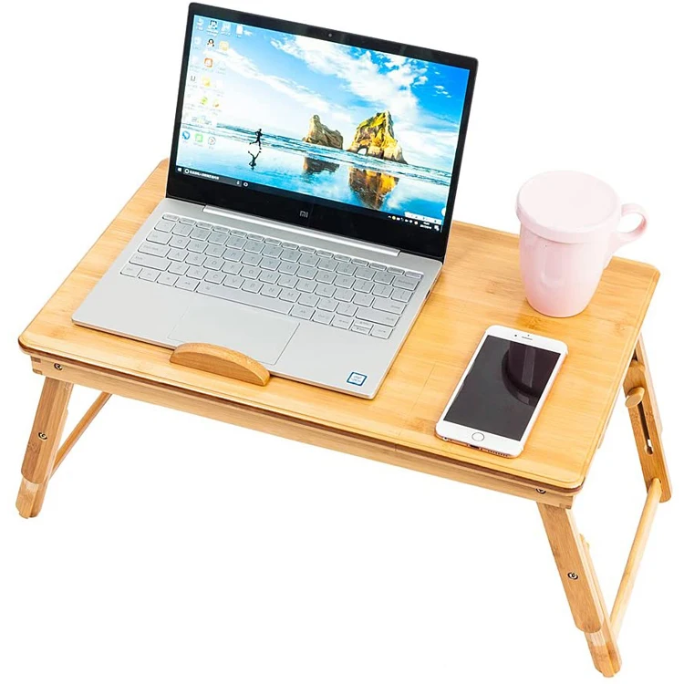 Base Para Portátil Cama-Mesa plegable escritorio portátil bandeja de cama de madera con patas 