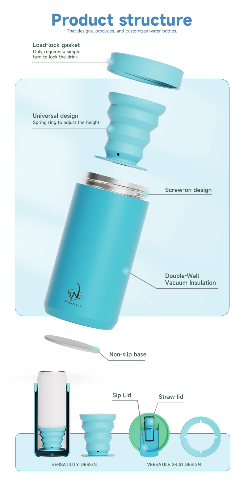 2025 New Product Idea High Quality Reusable Termo Stainless Steel Insulated Custom Can Cooler details