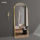 Frame Mirror Gold Aluminum Frame Arch Decorative Modern Dressing Room Wall Full-length Floor Mirror