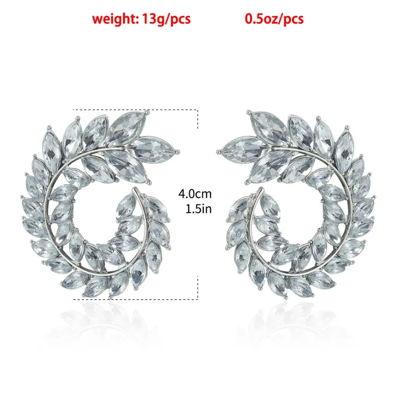 Wholesale Grace Jewelry Customizable Ins fashion exaggerated sparkling diamond earrings 925 Sterling Silver Earrings