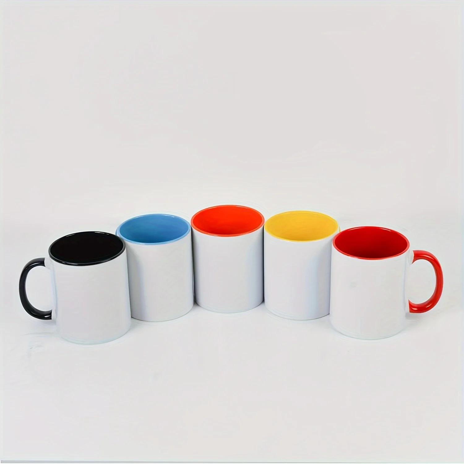 MICROWAVEABLE 11OZ customized TEXT Inner Rim Color Inner Color PERSONALITY Sublimation ceramic coffee Mug