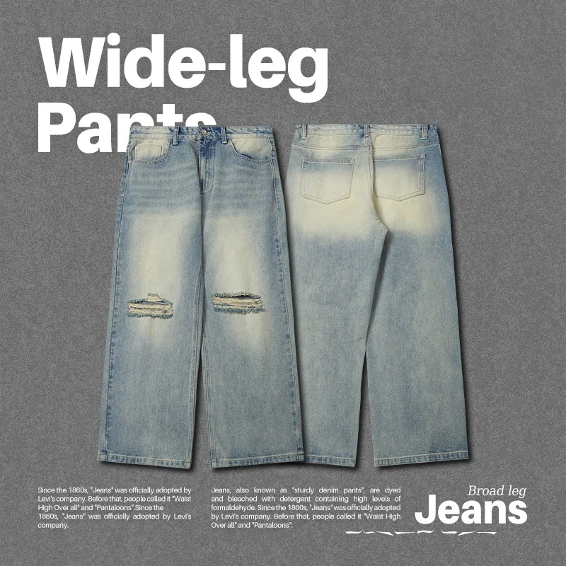 INFLATION Distressed Destroyed Masculina Celana Jeans Pria Designer Busted Knees Jeans Men