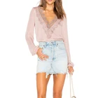 Blouses Women Blouse Women Sexy Classic V Neck Lace Silk Shirts Blouses Tops For Office Ladies
