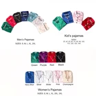 Adults Sleepwear Pajama Adults Kids Custom 2 Piece Sleepwear Women Silk Satin Christmas Family Pajamas Matching Sets