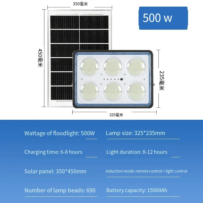 Hot selling solar floodlight one tow two super bright solar floodlight 100 200 300 watt Led solar street outdoor light