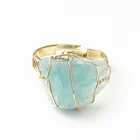 Fashion Amethyst Ring Fashion Natural Irregular Rough Crystal Stone Winding Amethyst Ring