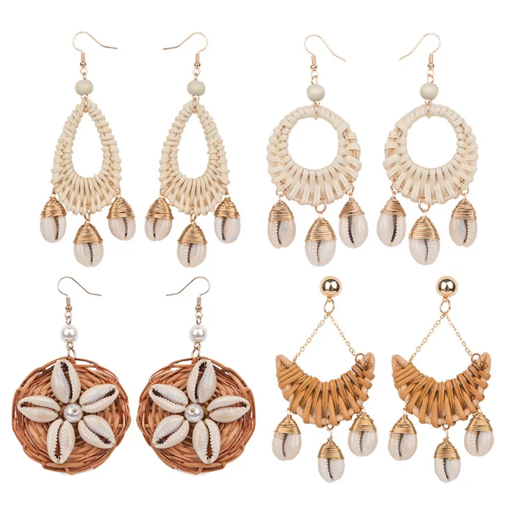 rattan earrings wholesale