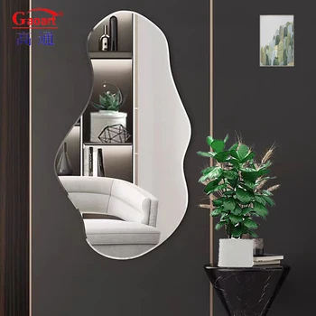 Magic Sticker Mirror Gold Modern Hot Selling Bathroom Wall Unbreakable Decor Full Home 50 Bath Mirror Customized Size Every Day