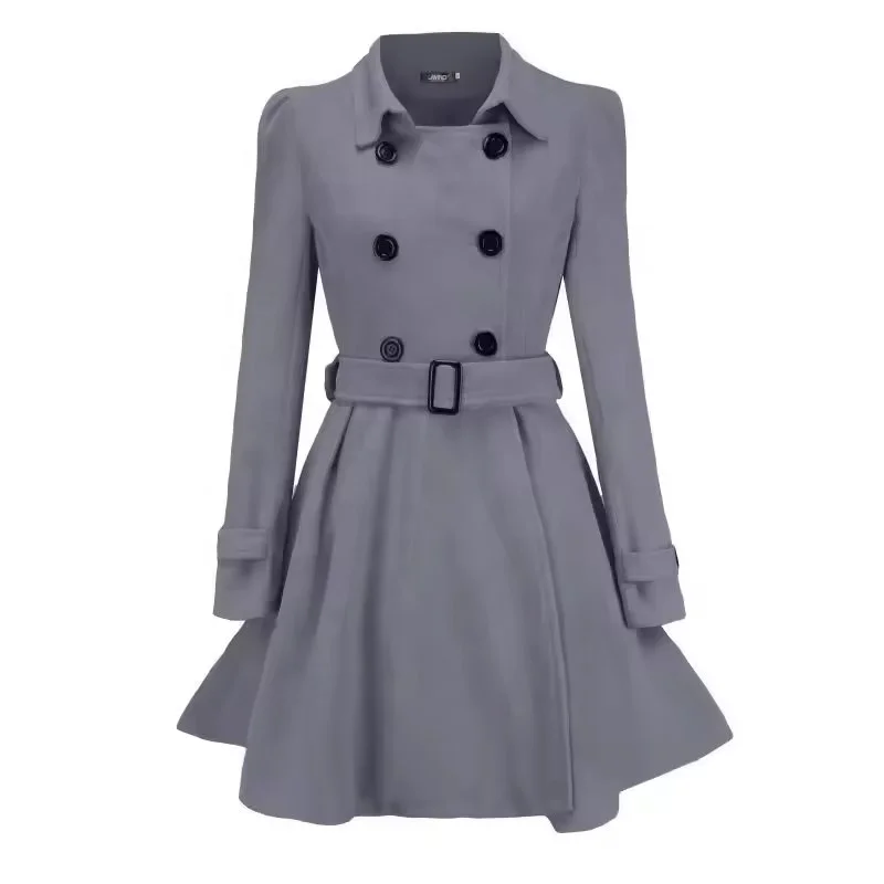 Autumn and winter long trenchcoat women windbreaker mix with trench coat women women's trenchcoat