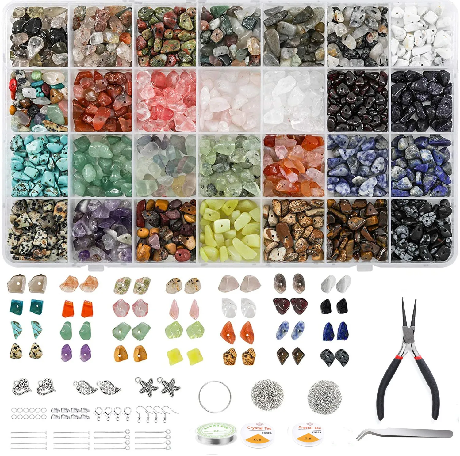 Wholesale DIY Necklace Bracelet Natural Loose Chip Stone Beads For Jewelry Making With Metal Making Tools Handmade Gift For Kids