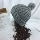 Luxury Lurex Skull Customized Logo BSCI China Manufactory Soft Warm Knitted Beanie Hat With Top Fake Fur Pompom
