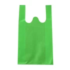 Recycled Woven Bag Take Out Shopping Bag Biodegradable Recycled Carry T-shirt Non Woven Vest Shopping Bag